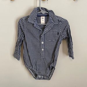 Baby B’gosh blue plaid collared onesie 18 months